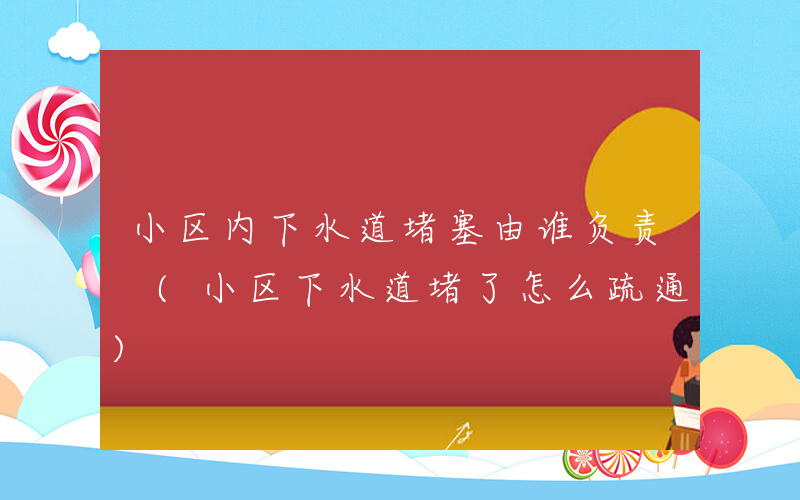 小区内下水道堵塞由谁负责 (小区下水道堵了怎么疏通)